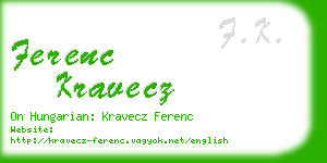 ferenc kravecz business card